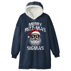 Merry Rizzmas Teens School Funny Christmas Santa Claus Hooded Wearable Blanket