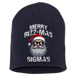 Merry Rizzmas Teens School Funny Christmas Santa Claus Short Acrylic Beanie