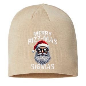 Merry Rizzmas Teens School Funny Christmas Santa Claus Sustainable Beanie