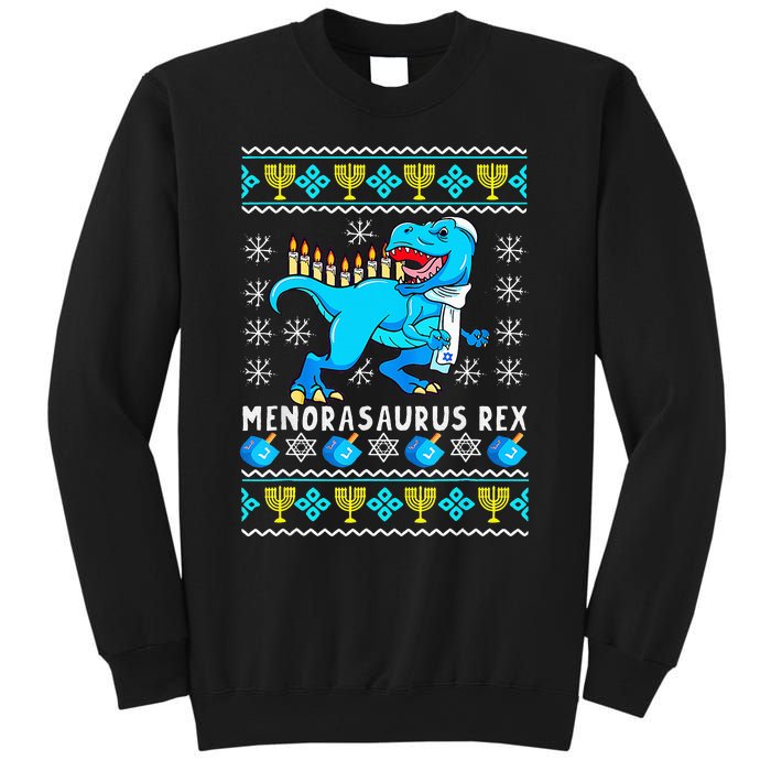 Menorasaurus Rex T Rex Dinosaur Hanukkah Sweatshirt