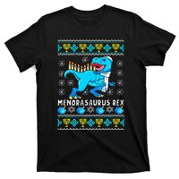 Menorasaurus Rex T Rex Dinosaur Hanukkah T-Shirt