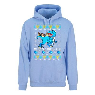 Menorasaurus Rex T Rex Dinosaur Hanukkah Unisex Surf Hoodie