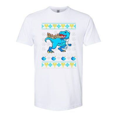 Menorasaurus Rex T Rex Dinosaur Hanukkah Softstyle CVC T-Shirt