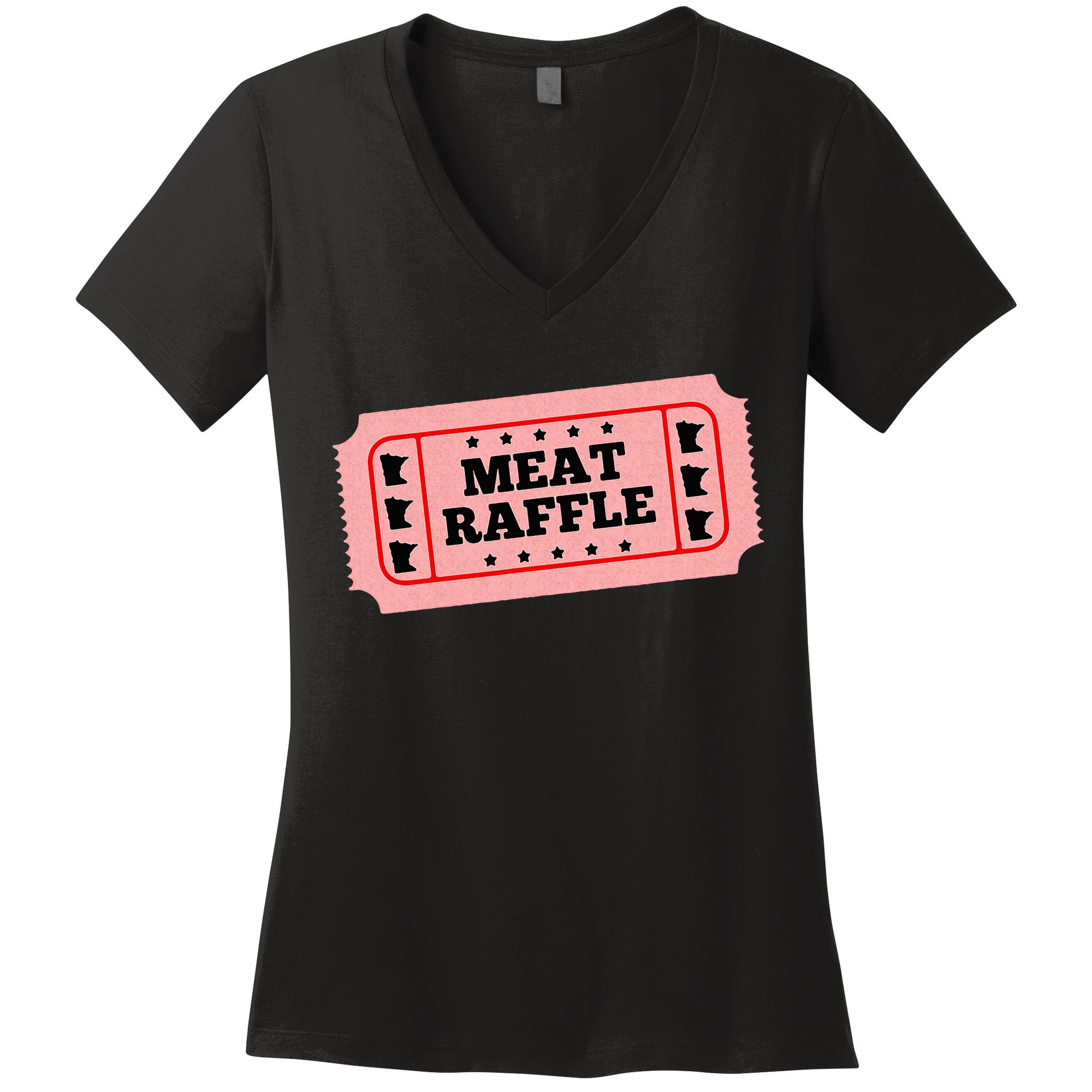 Meat Raffle Ticket Minnesota Women's V-Neck T-Shirt