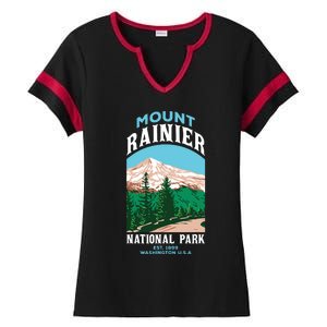 Mount Rainier Us National Park Washington Gift Ladies Halftime Notch Neck Tee