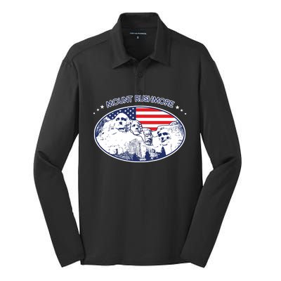 Mount Rushmore Usa America South Dakota Silk Touch Performance Long Sleeve Polo