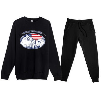 Mount Rushmore Usa America South Dakota Premium Crewneck Sweatsuit Set