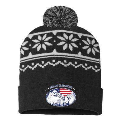 Mount Rushmore Usa America South Dakota USA-Made Snowflake Beanie