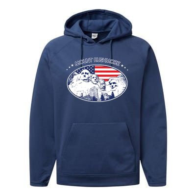 Mount Rushmore Usa America South Dakota Performance Fleece Hoodie