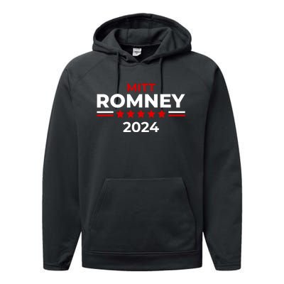 Mitt Romney Utah Senator Republican For President 2024 Performance Fleece Hoodie