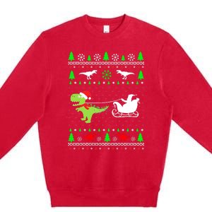 Merry Rexmas Ugly Sweater Christmas Gifts Dinosaur Lover Premium Crewneck Sweatshirt