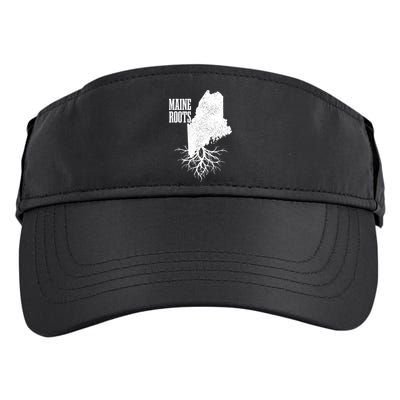 Maine Roots Vintage Usa Patriotic Pride State Map Gift Adult Drive Performance Visor