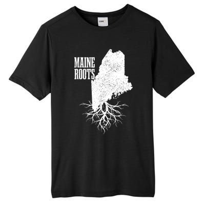 Maine Roots Vintage Usa Patriotic Pride State Map Gift Tall Fusion ChromaSoft Performance T-Shirt