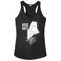 Maine Roots Vintage Usa Patriotic Pride State Map Gift Ladies PosiCharge Competitor Racerback Tank