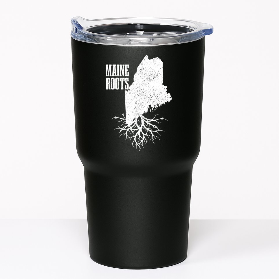 Maine Roots Vintage Usa Patriotic Pride State Map Gift Tumbler