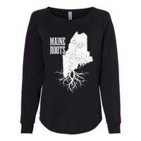 Maine Roots Vintage Usa Patriotic Pride State Map Gift Womens California Wash Sweatshirt