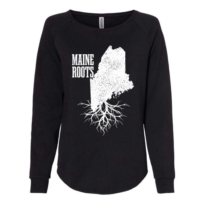 Maine Roots Vintage Usa Patriotic Pride State Map Gift Womens California Wash Sweatshirt