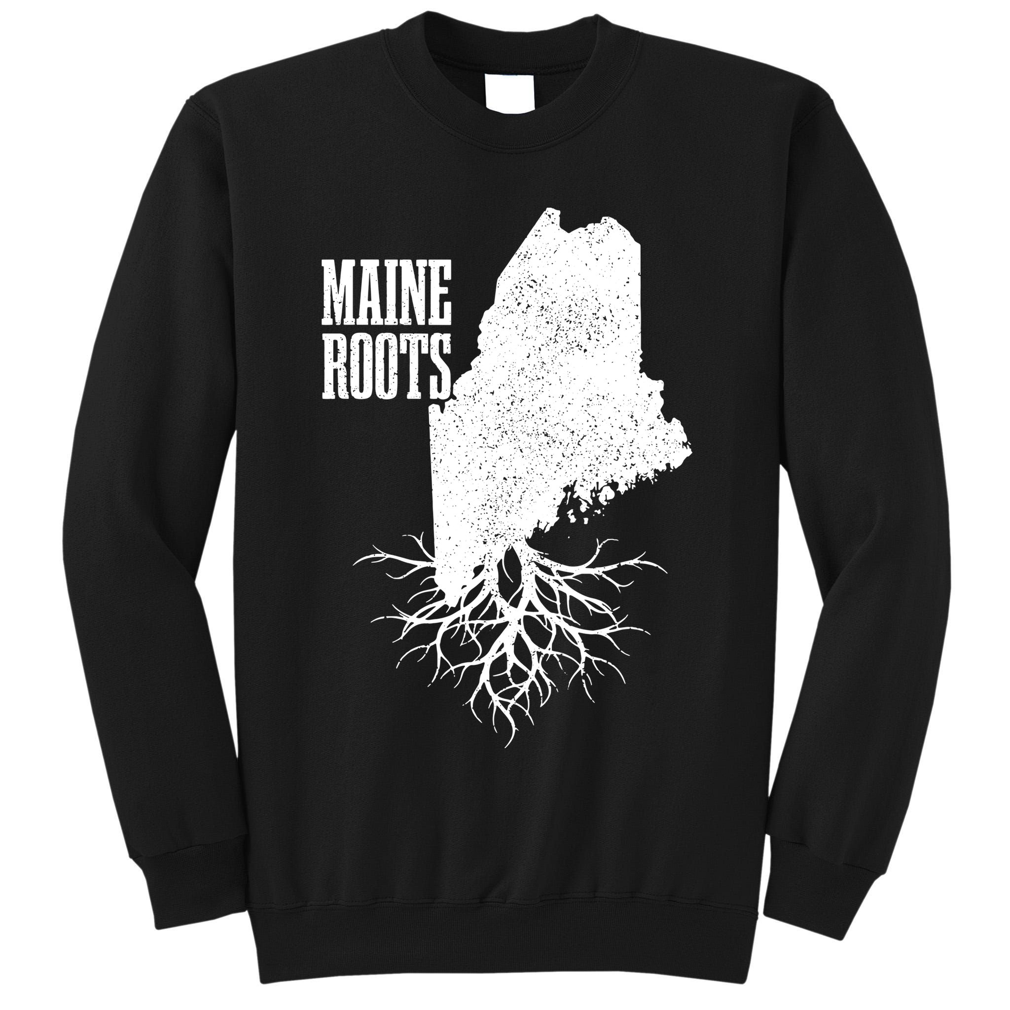 Maine Roots Vintage Usa Patriotic Pride State Map Gift Tall Sweatshirt