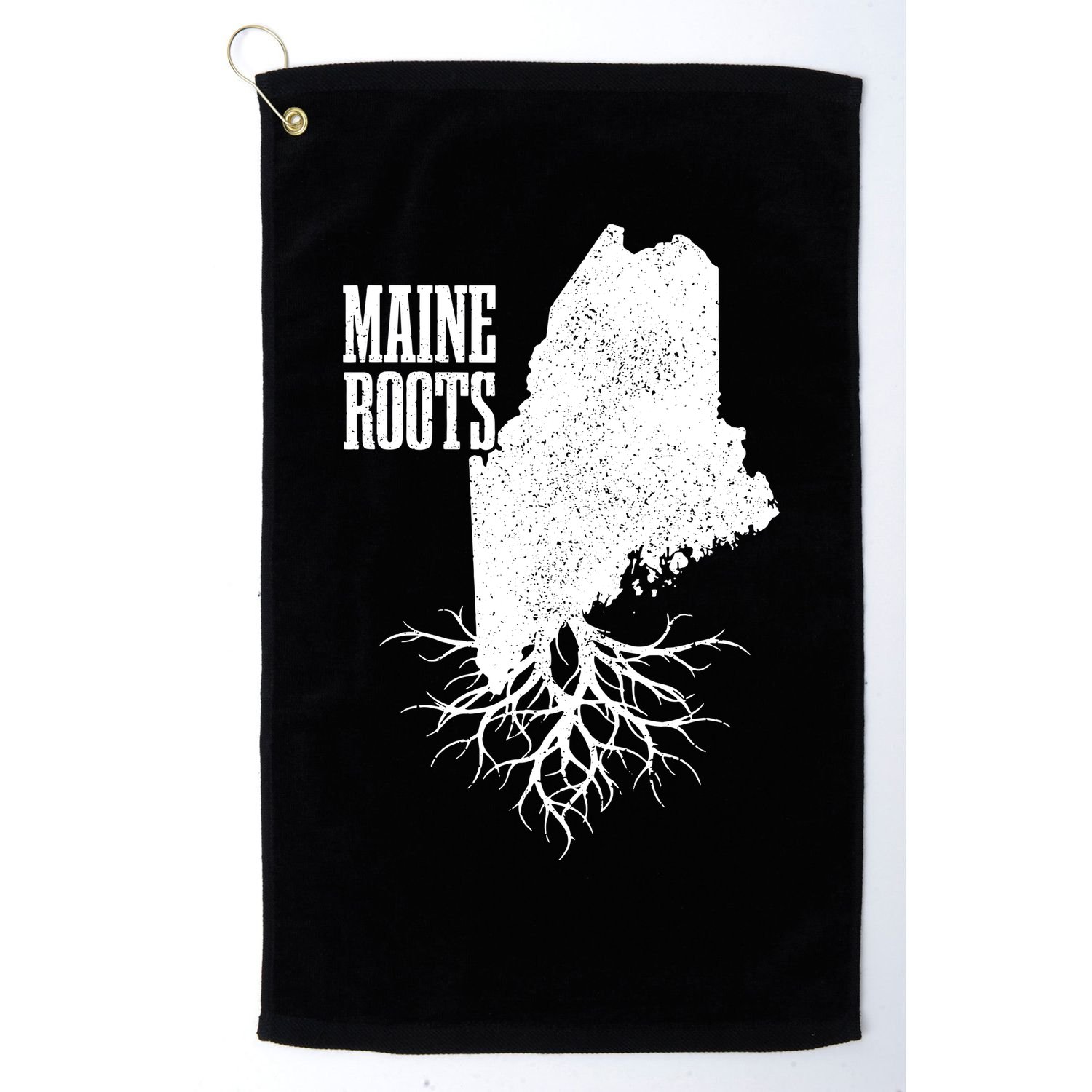 Maine Roots Vintage Usa Patriotic Pride State Map Gift Golf Towel