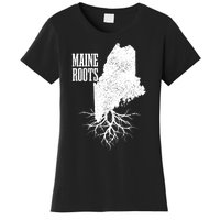 Maine Roots Vintage Usa Patriotic Pride State Map Gift Women's T-Shirt