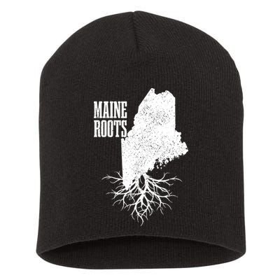 Maine Roots Vintage Usa Patriotic Pride State Map Gift Short Acrylic Beanie