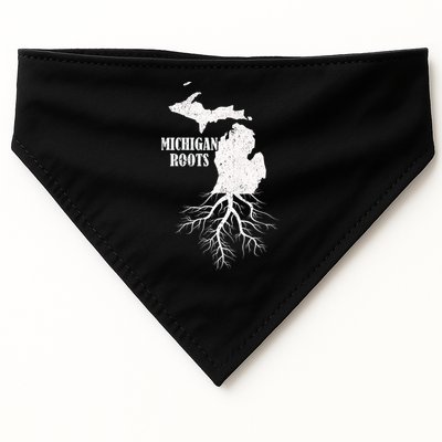 Michigan Roots Vintage Pride State Map Gift USA-Made Doggie Bandana