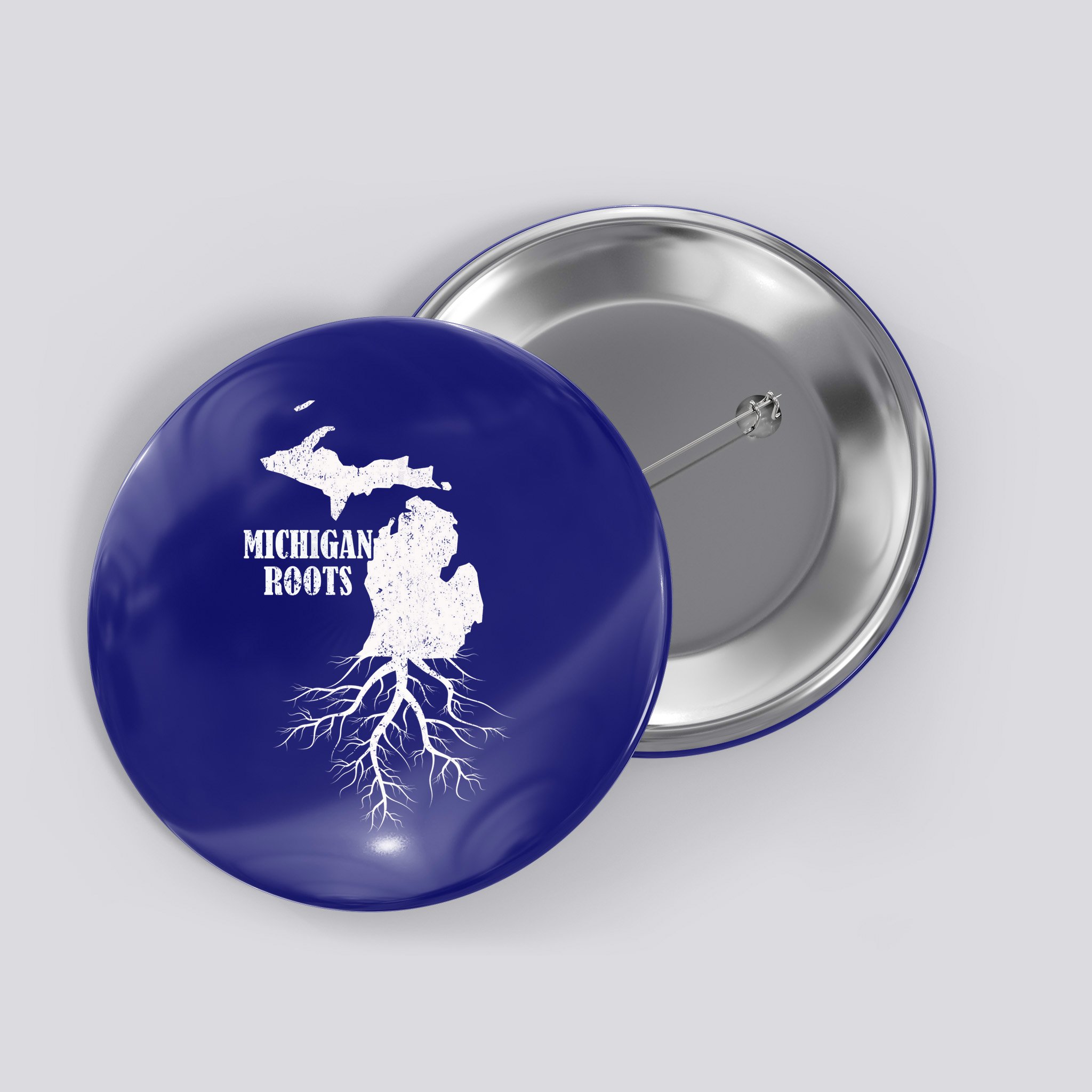 Michigan Roots Vintage Pride State Map Gift Button