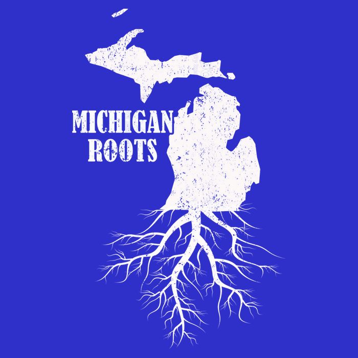Michigan Roots Vintage Pride State Map Gift Button