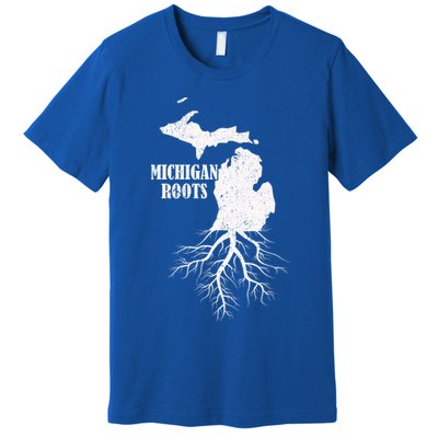 Michigan Roots Vintage Pride State Map Gift Premium T-Shirt