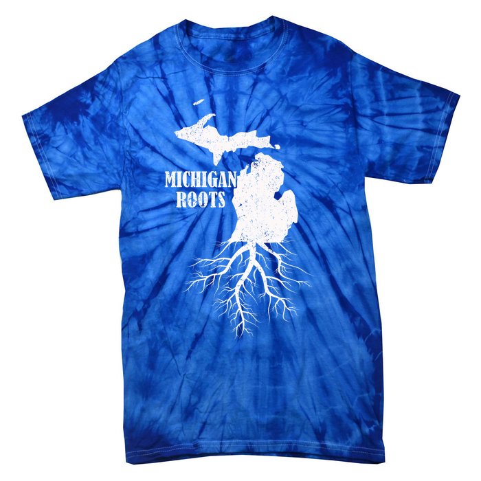 Michigan Roots Vintage Pride State Map Gift Tie-Dye T-Shirt