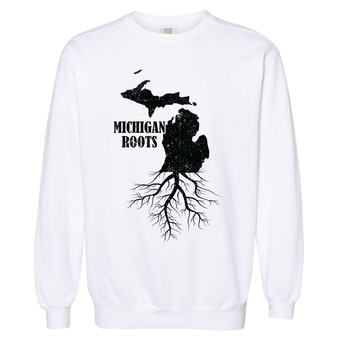 Michigan Roots Vintage Pride State Map Gift Garment-Dyed Sweatshirt