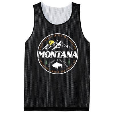 Montana Retro Vintage Mountain Outdoors State Graphic Mesh Reversible Basketball Jersey Tank