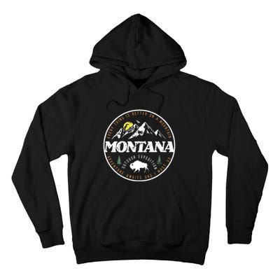 Montana Retro Vintage Mountain Outdoors State Graphic Tall Hoodie