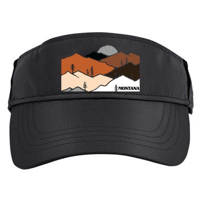 Montana Retro Vintage Mountain Outdoors State Graphic Adult Drive Performance Visor