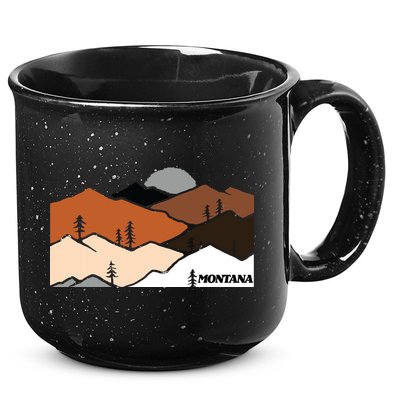 Montana Retro Vintage Mountain Outdoors State Graphic 15oz Campfire Ceramic Mug