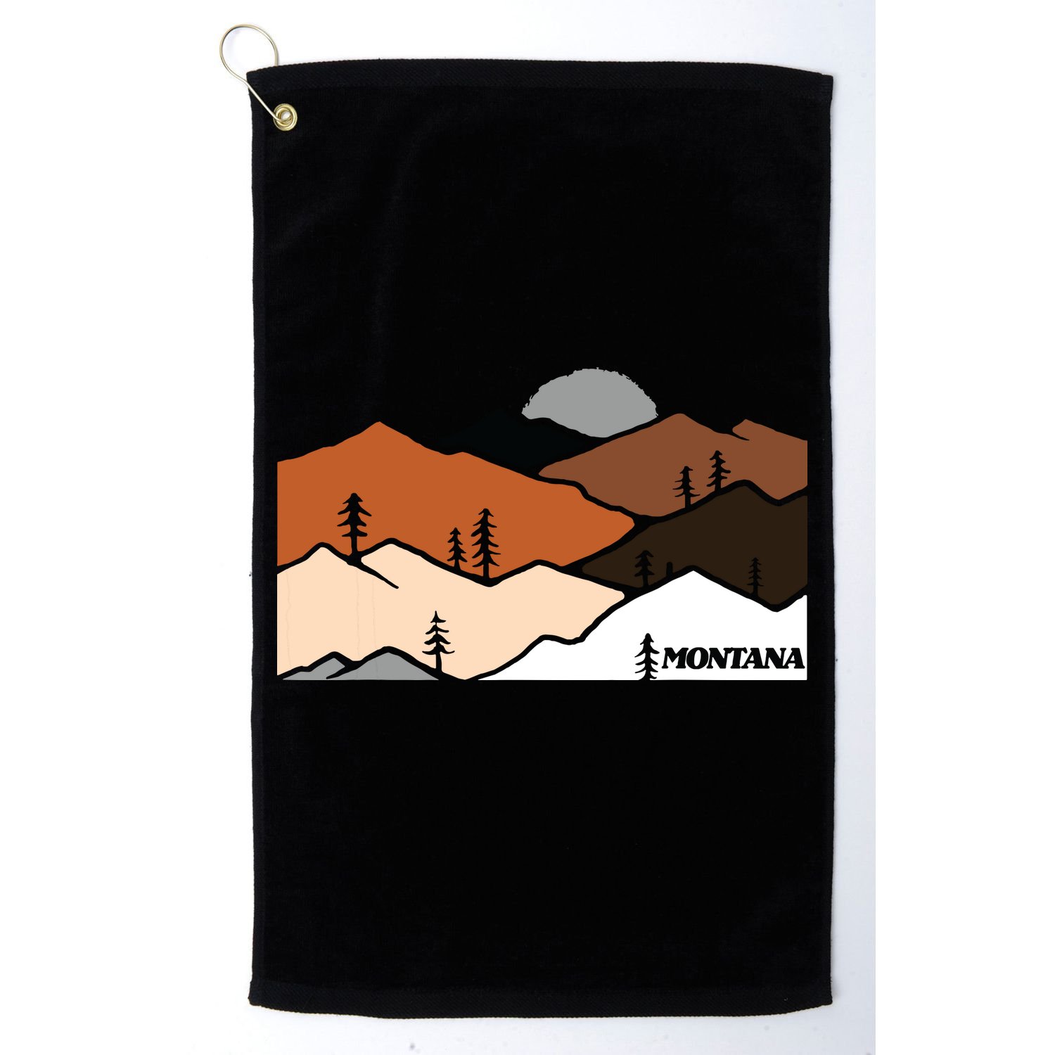 Montana Retro Vintage Mountain Outdoors State Graphic Golf Towel