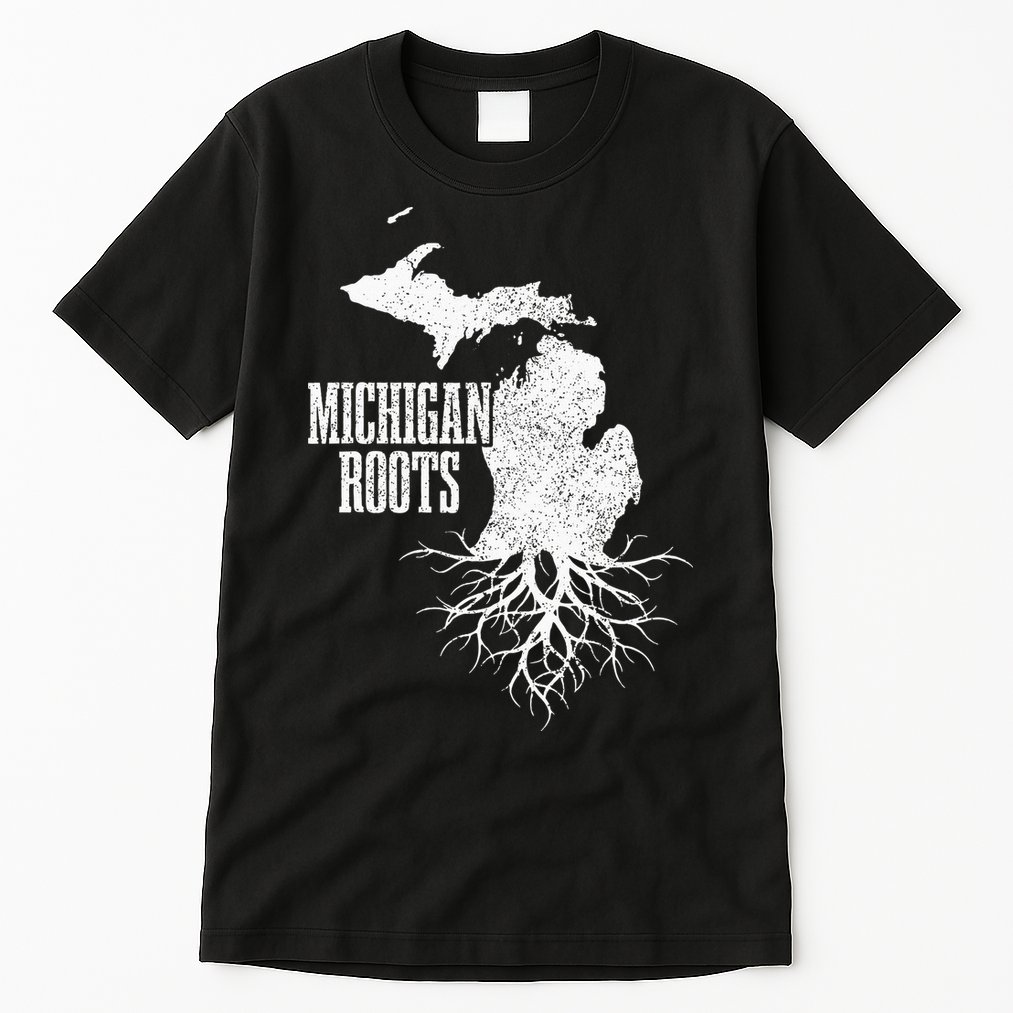Michigan Roots Vintage Pride State Map Gift Tall T-Shirt