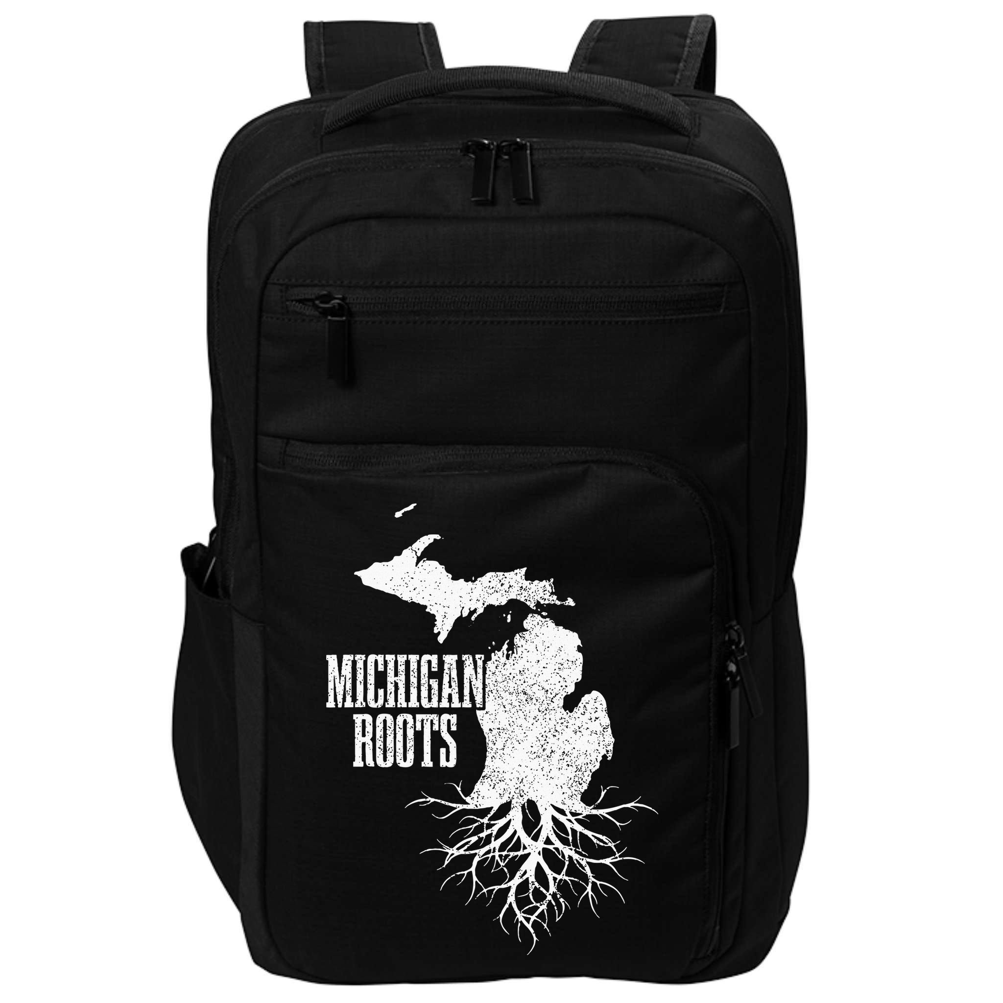 Michigan Roots Vintage Pride State Map Gift Impact Tech Backpack