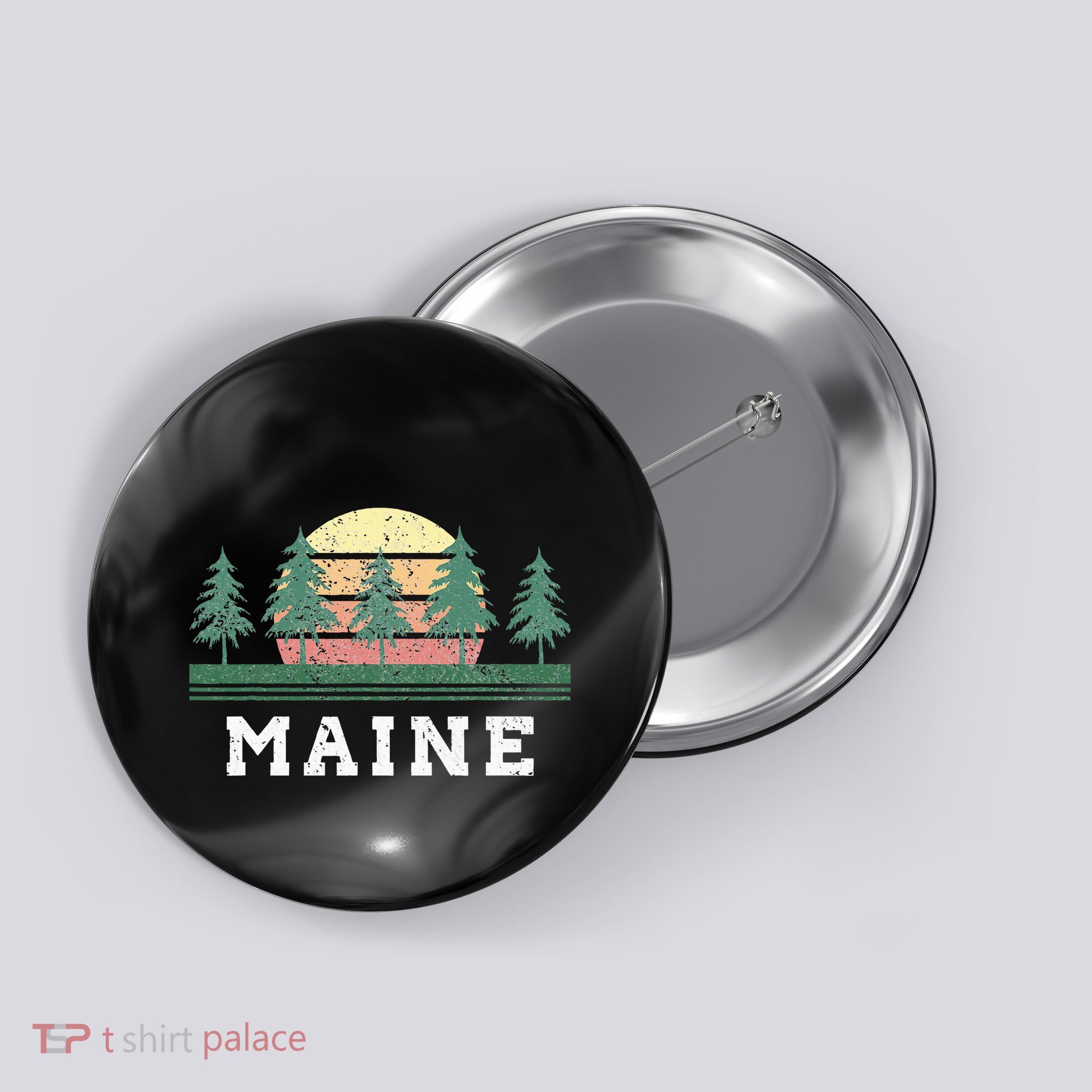 Maine Retro Vintage Button