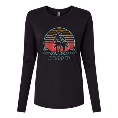 Maui Retro Vintage 80s Style Womens Cotton Relaxed Long Sleeve T-Shirt