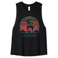 Maui Retro Vintage 80s Style Women's Racerback Cropped Tank