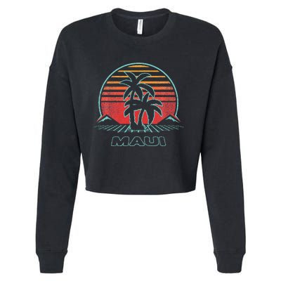 Maui Retro Vintage 80s Style Cropped Pullover Crew