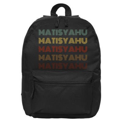 Matisyahu Retro Vintage Style Black Matisyahu 16 in Basic Backpack
