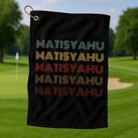 Matisyahu Retro Vintage Style Black Matisyahu Golf Towel