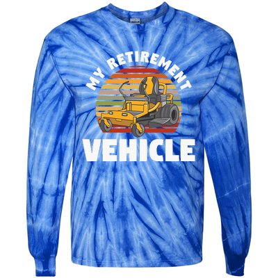 My Retirement Vehicle Retired Lawn Mower Grass Mow Mowing Tie-Dye Long Sleeve Shirt