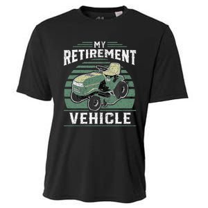 My Retirement Vehicle Funny Riding Lawn Mower Retro Dad Gift Cooling Performance Crew T-Shirt