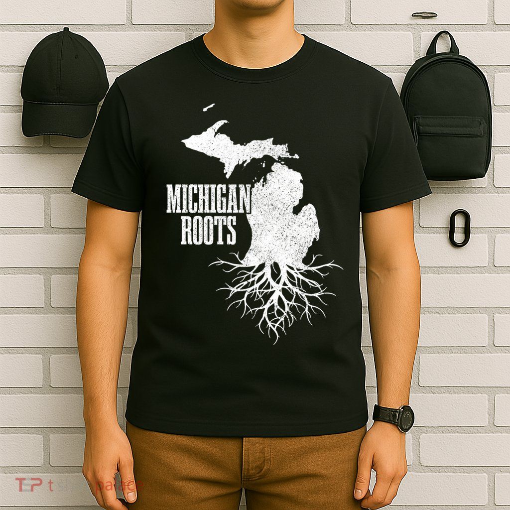 Michigan Roots Vintage Pride State Map Gift T-Shirt