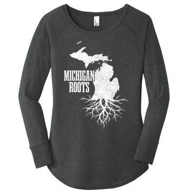 Michigan Roots Vintage Pride State Map Gift Women's Perfect Tri Tunic Long Sleeve Shirt