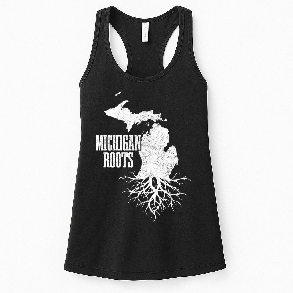Michigan Roots Vintage Pride State Map Gift Womens Tank Top