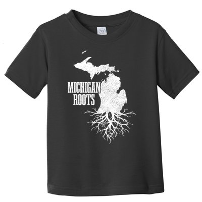 Michigan Roots Vintage Pride State Map Gift Toddler T-Shirt